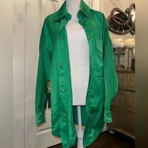 Zara Satin button down jacket small